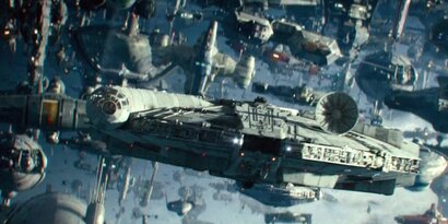 Rise of Skywalker Resistance fleet Millennium Falcon